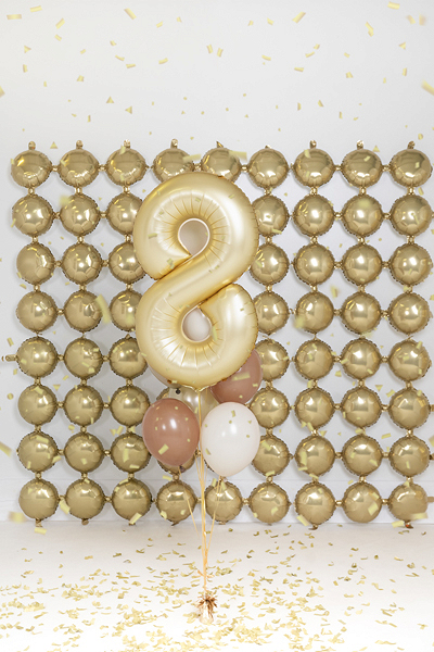 Balon din Folie, Cifra 8, 86cm Auriu