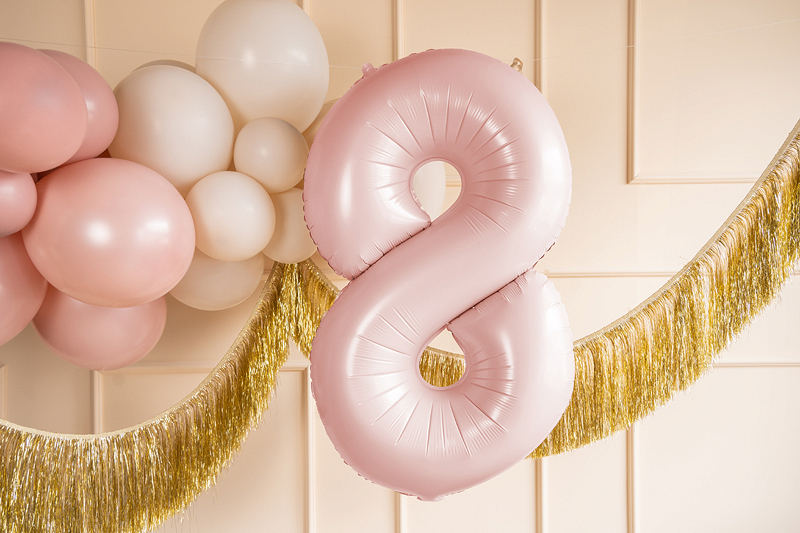 Balon din Folie Cifra 8 Roz Deschis 72 cm