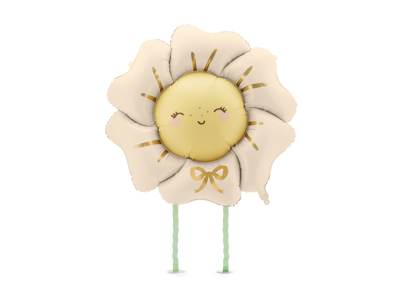 Balon Floare, PartyDeco, Folie, 80x80cm, Bej