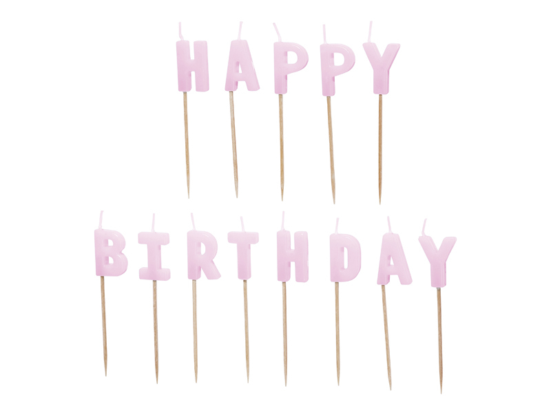 Lumanari pentru Tort Litere "Happy Birthday", 2.5 cm, Mov