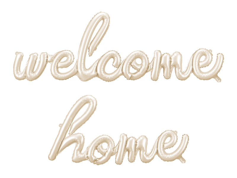 Balon din folie „Welcome Home”, cappuccino, 258 x 55 cm