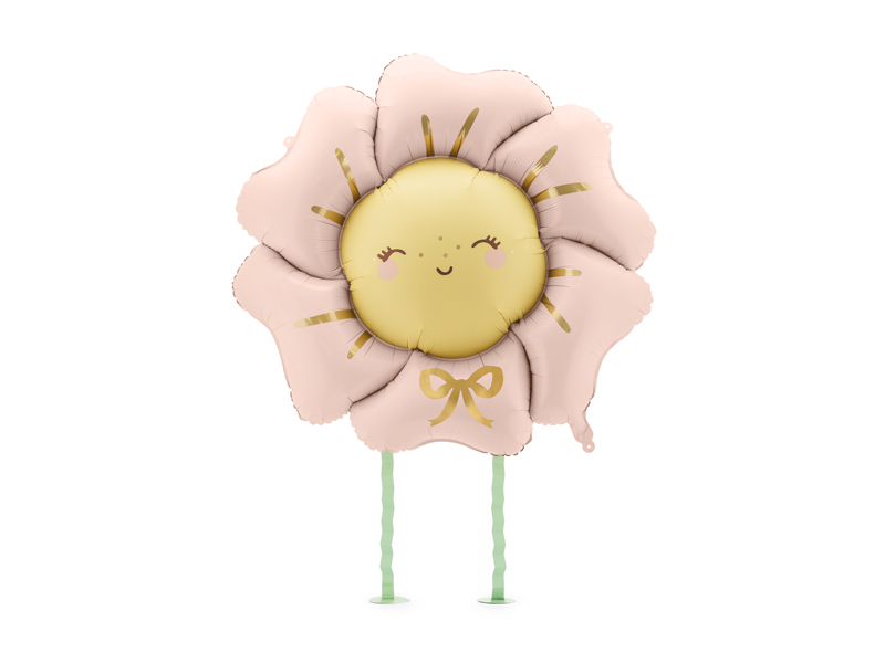 Balon din Folie, PartyDeco, Model Floare, 80x80 cm, Roz Piersica