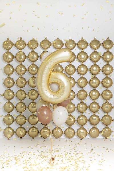 Balon din Folie, Cifra 6, 86cm, Auriu