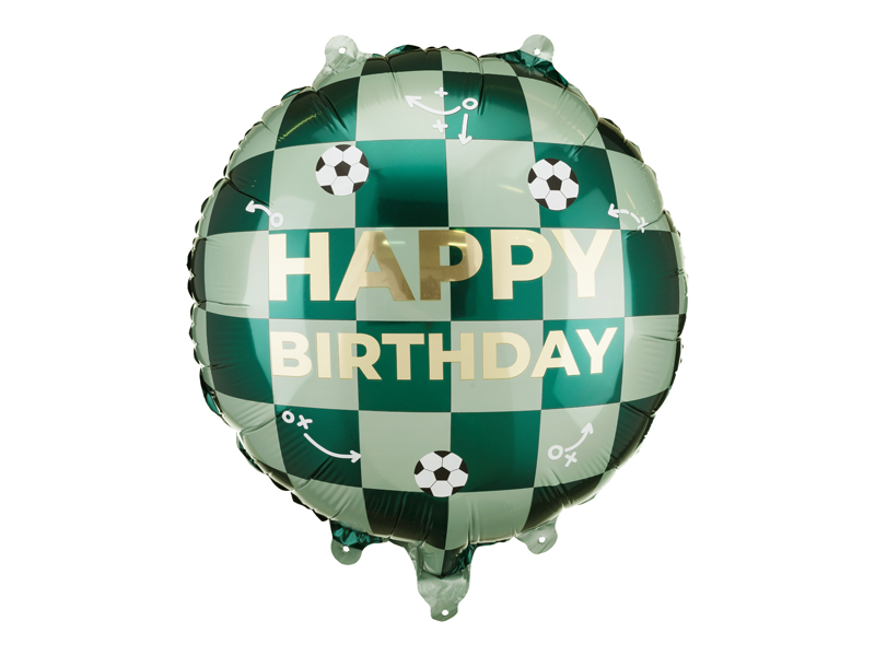 Balon folie „Happy Birthday” cu tematica fotbal, 35 x 35 cm