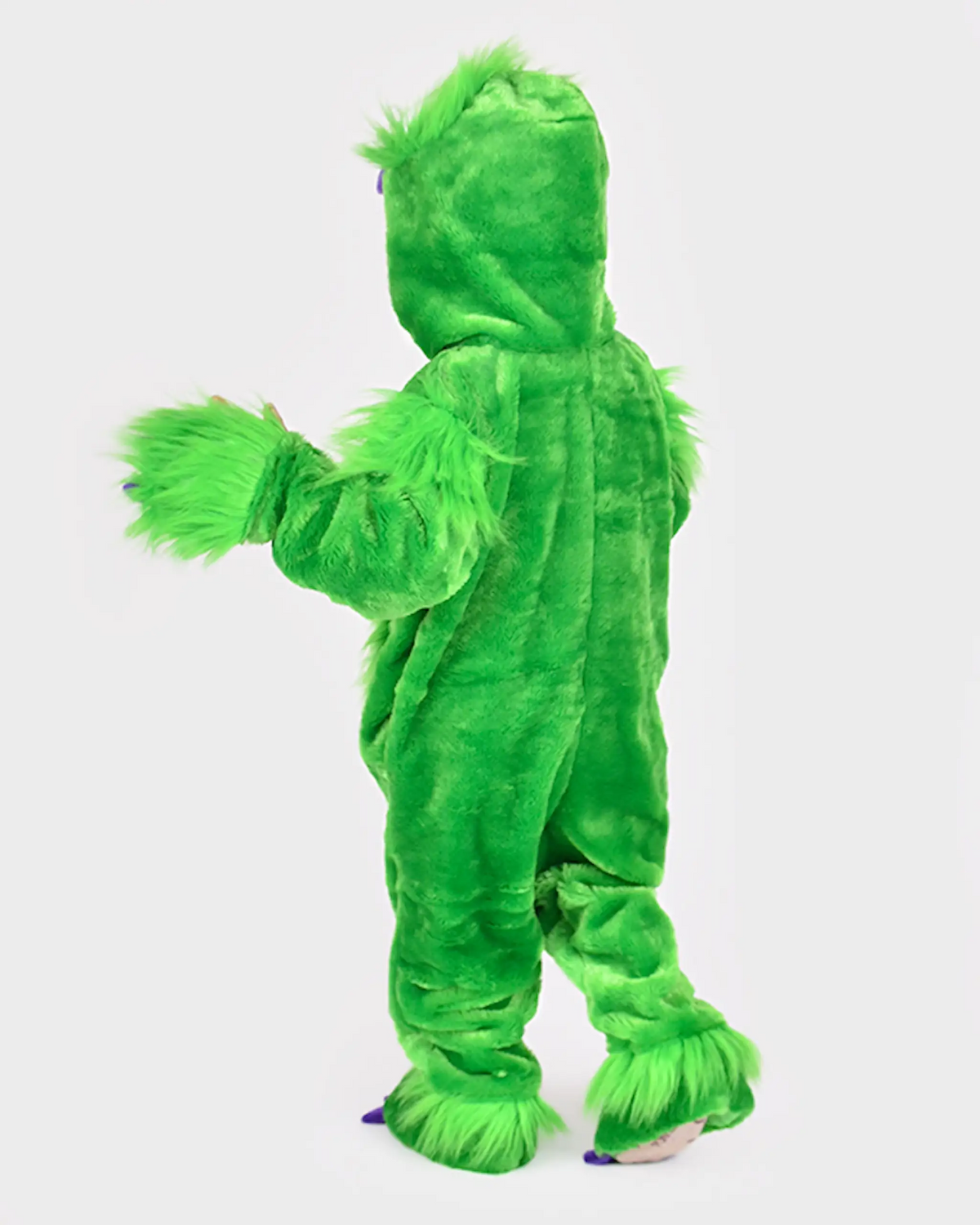 Costum Monstru Verde pentru Copii – Salopetă cu Glugă, 4–6 ani