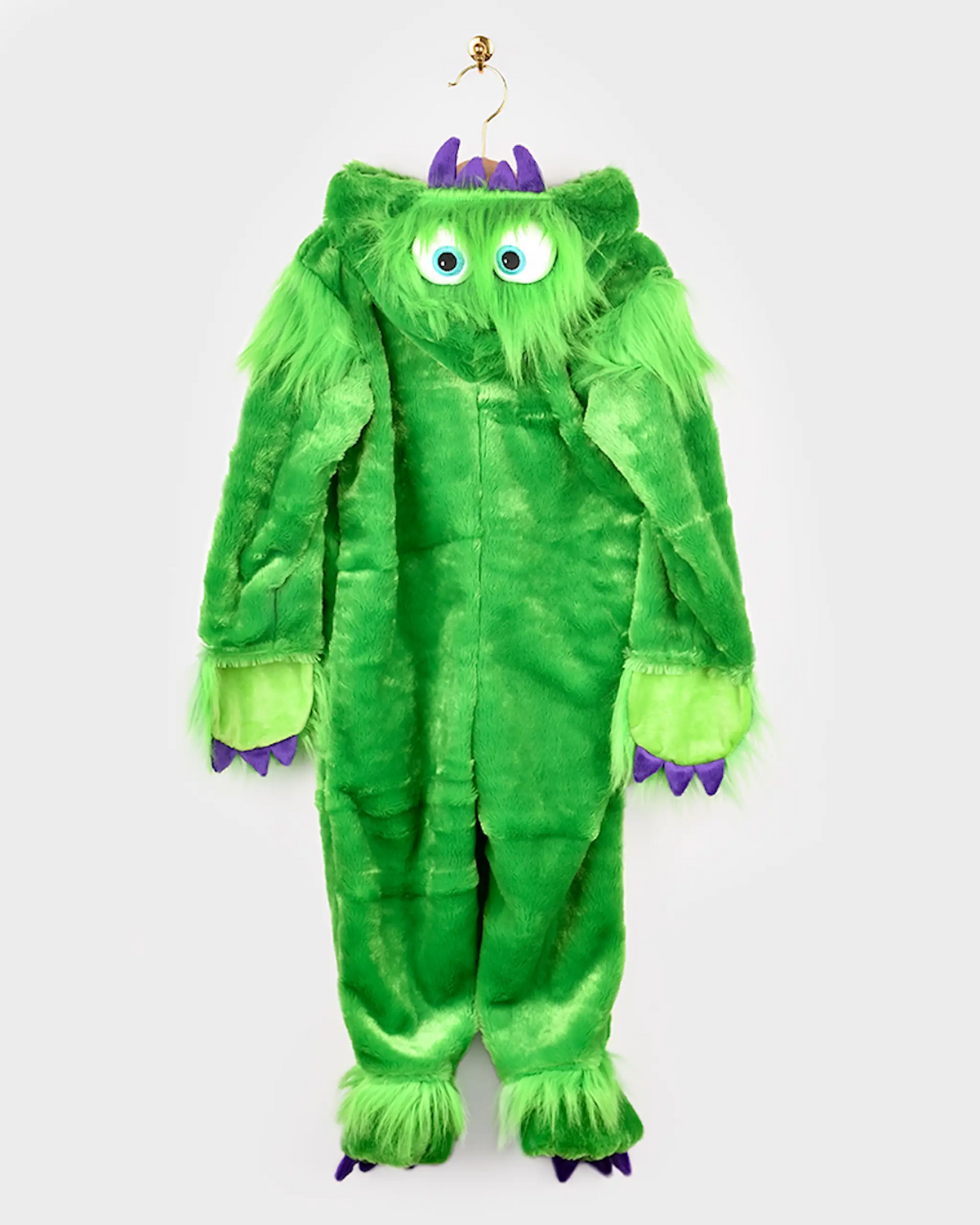 Costum Monstru Verde pentru Copii – Salopetă cu Glugă, 4–6 ani