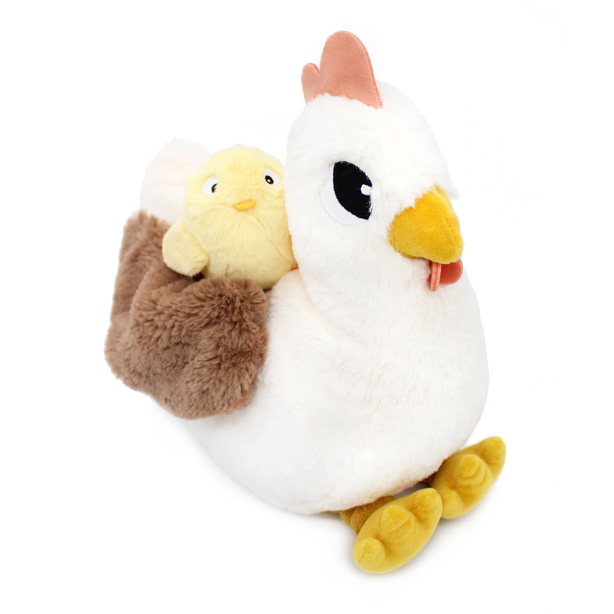 Găinușă pluș Mum & Baby albă „Les Ptipotos” 32cm 🐔