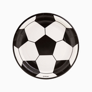 Farfurii Minge de fotbal (6 buc) 23 cm, alb/negru, tematică sport ⚽