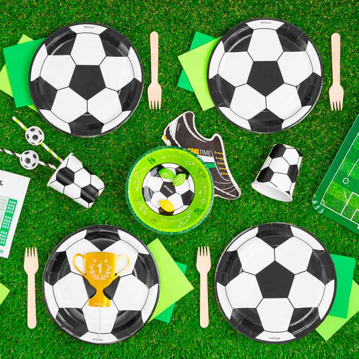 Farfurii Minge de fotbal (6 buc) 23 cm, alb/negru, tematică sport ⚽
