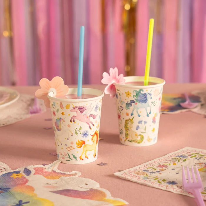 Pahare din carton „Magical Unicorns” (10 buc) 270 ml, multicolor