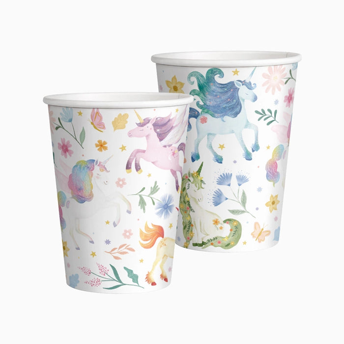 Pahare din carton „Magical Unicorns” (10 buc) 270 ml, multicolor