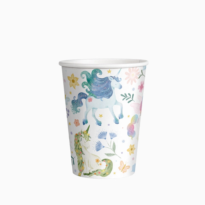 Pahare din carton „Magical Unicorns” (10 buc) 270 ml, multicolor