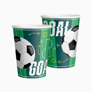 Pahare fotbal (10 buc) 270 ml, alb/negru,  biodegradabil