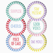 Farfurii „Happy Vibes” (6 buc) 18cm, curcubeu