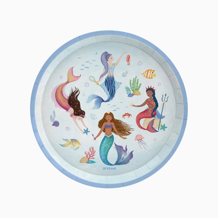 Farfurii  tematică sirenă (6 buc) 23 cm, multicolor,
