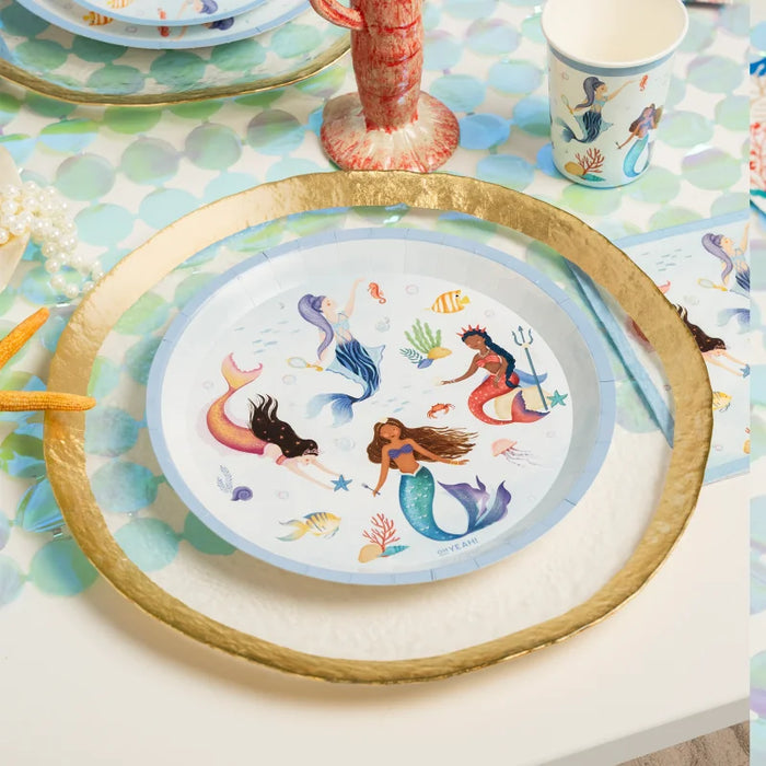 Farfurii  tematică sirenă (6 buc) 23 cm, multicolor,