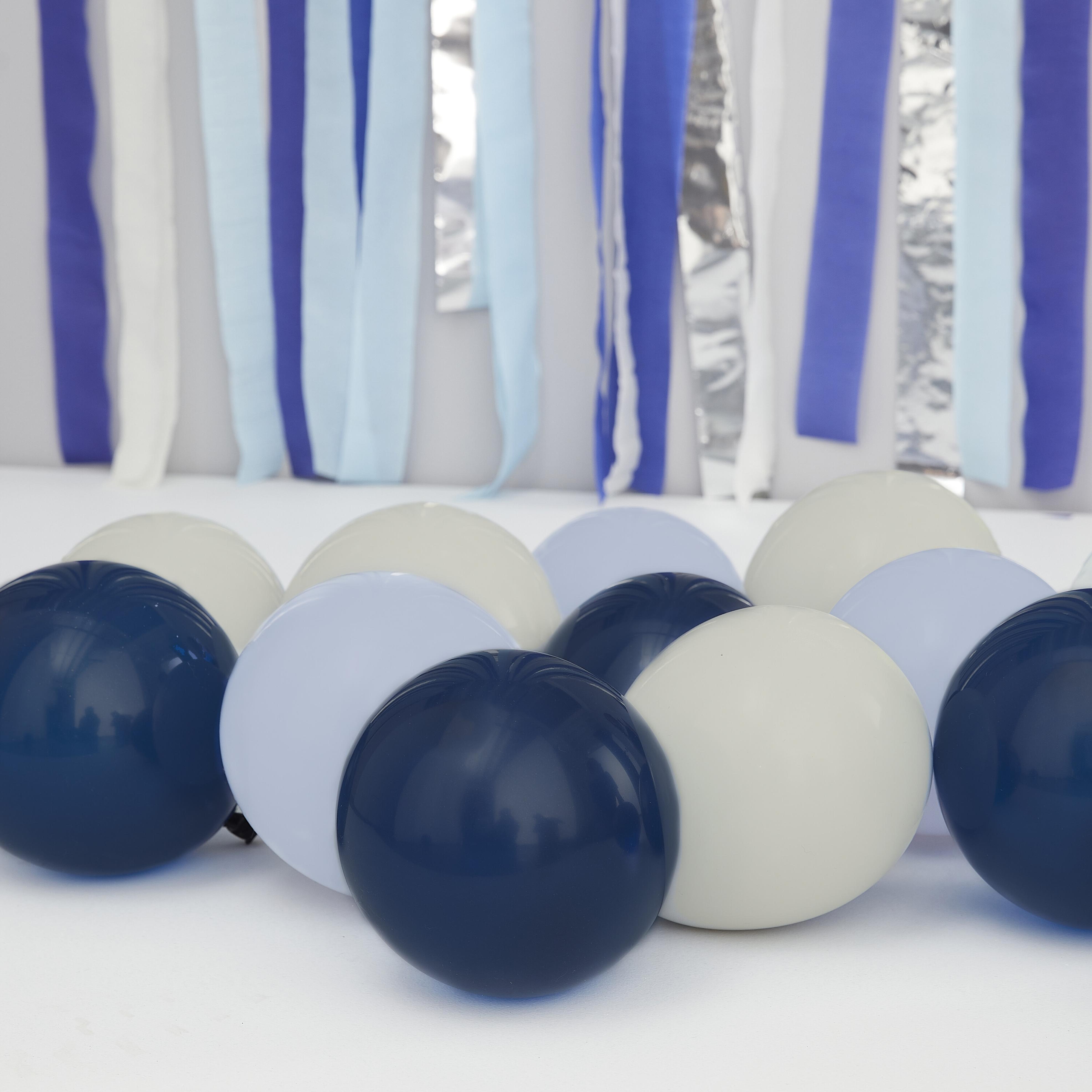 Set 40 baloane marin, albastru si gri pentru petrecere / aniversari, 13cm