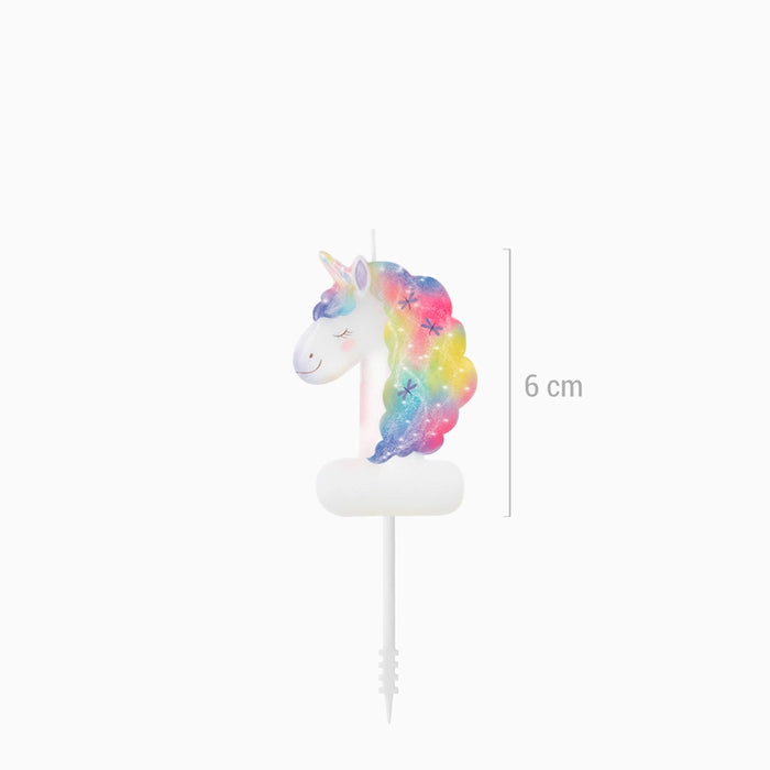Lumânare cifră 1 „Magical Unicorns” 6 cm, Prima Aniversare