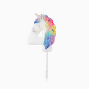 Lumânare cifră 4 „Magical Unicorns” 6 cm