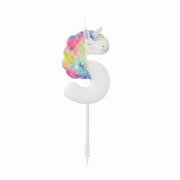 Lumânare cifră 5 „Magical Unicorns” 6 cm