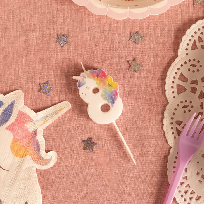 Lumânare cifră 7 „Magical Unicorns” 6 cm