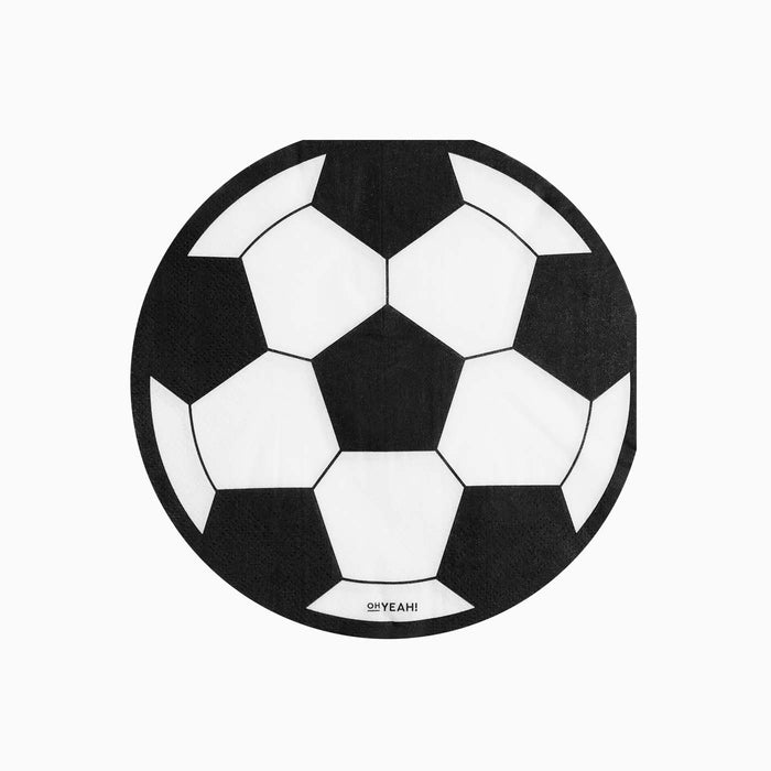 Șervețele Football Ball (20 buc) 16cm, alb/negru, tematică fotbal