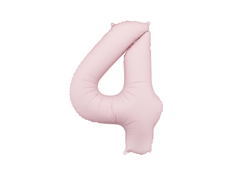 Balon din folie Cifra 4, 86 cm, roz pal mat