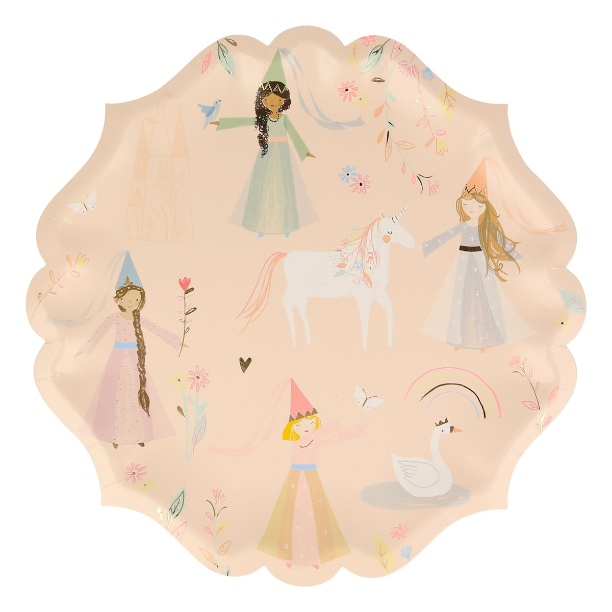 Farfurii Prințese și unicorni (8 buc) 22cm, Meri Meri