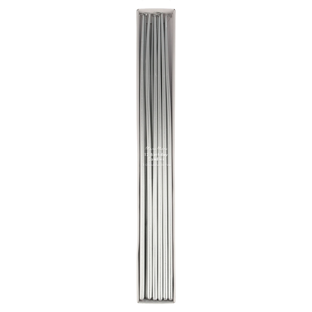 Lumânări înalte argintii (12 buc) 38cm