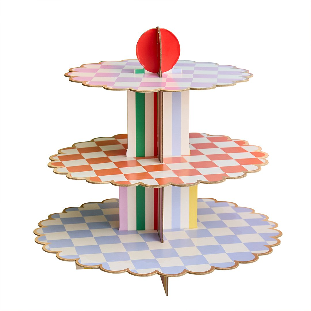 Suport pentru prăjituri cu 3 etaje „Playful Brights” multicolor