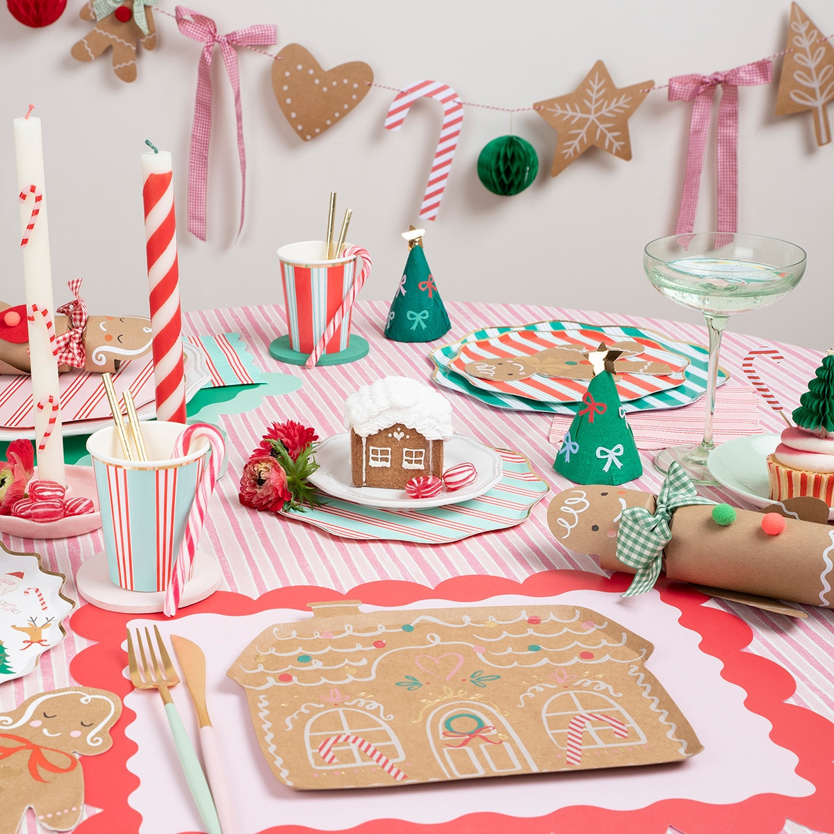 Pahare festive cu dungi (8 buc)
