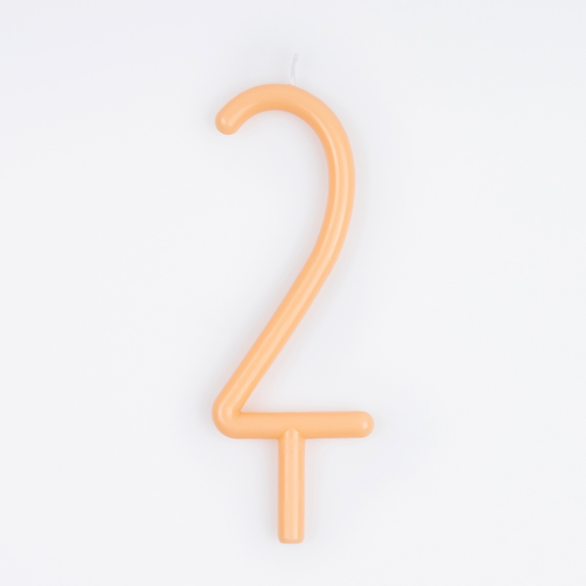 Lumânare portocaliu deschis cu cifra 2 (12 cm) Meri Meri