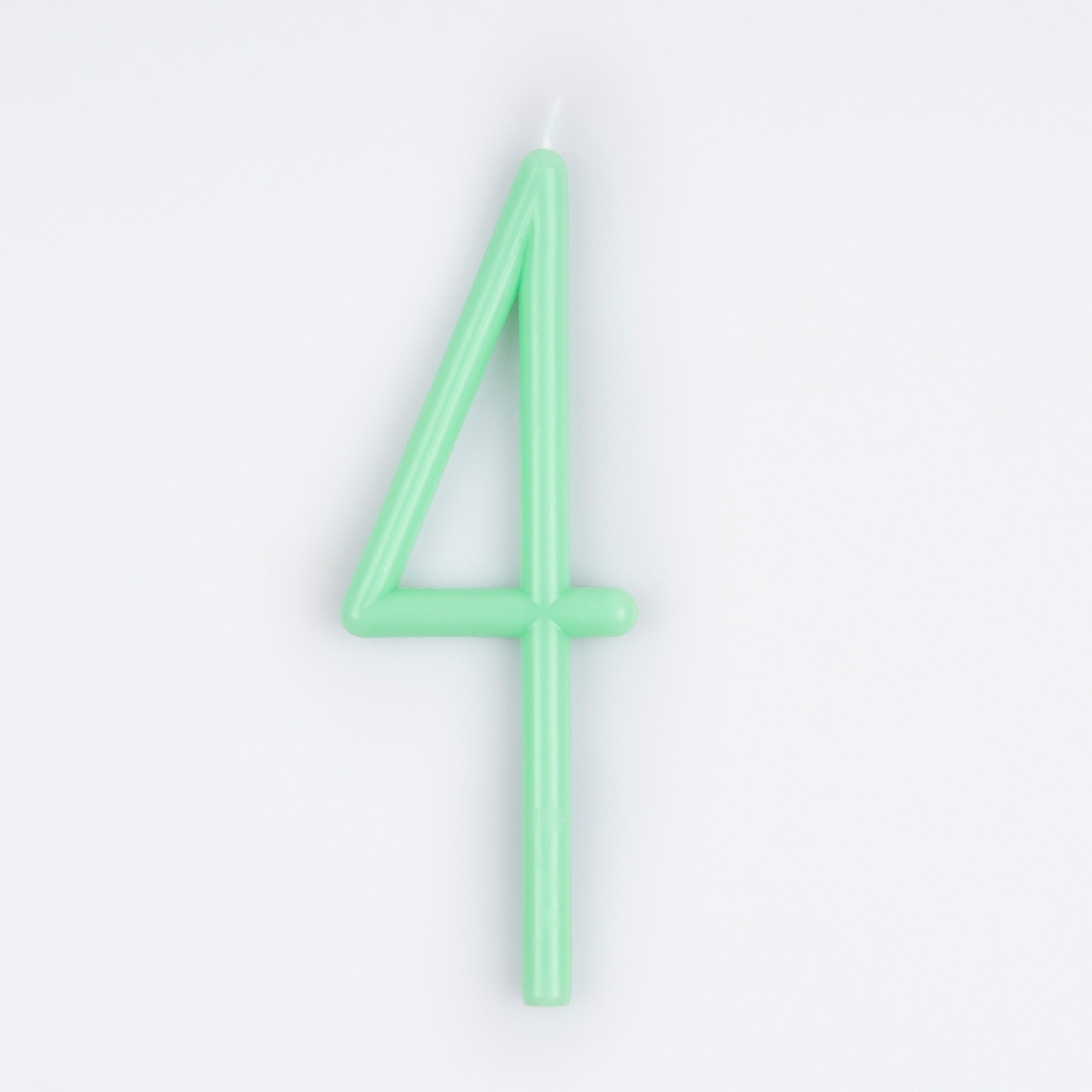 Lumânare verde cu cifra 4 (12 cm) Meri Meri