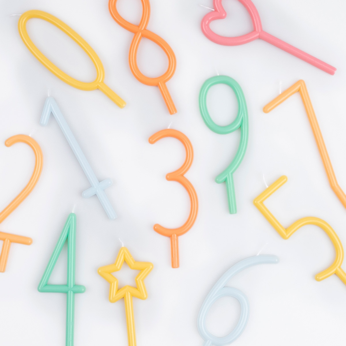 Lumânare verde cu cifra 4 (12 cm) Meri Meri