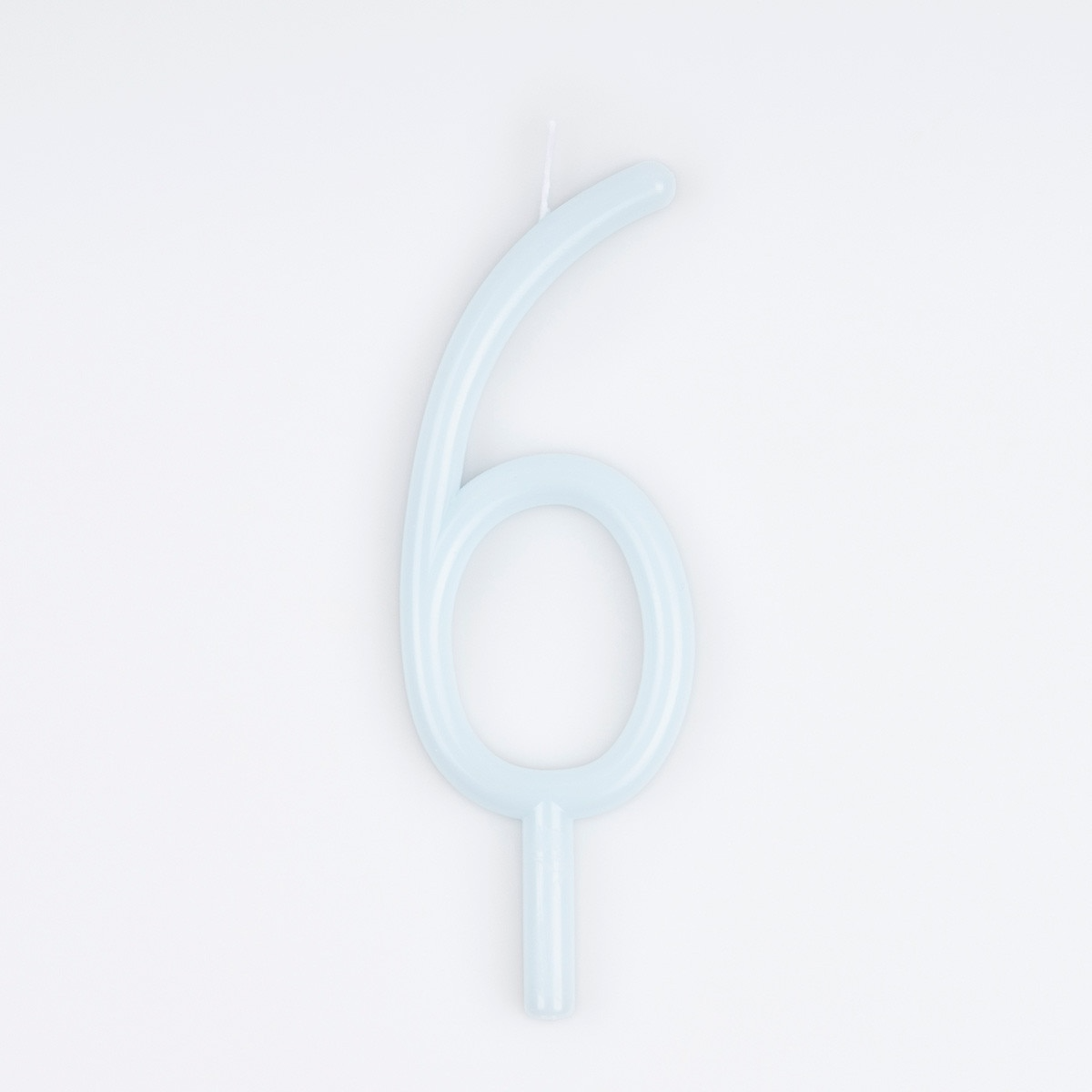 Lumânare albastru deschis cu cifra 6 (12 cm) Meri Meri