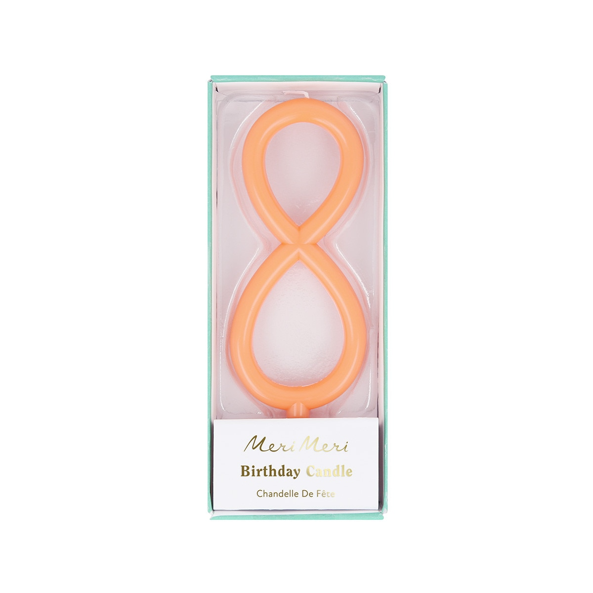 Lumânare portocaliu închis cu cifra 8 (12 cm) Meri Meri