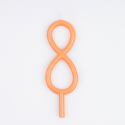 Lumânare portocaliu închis cu cifra 8 (12 cm) Meri Meri