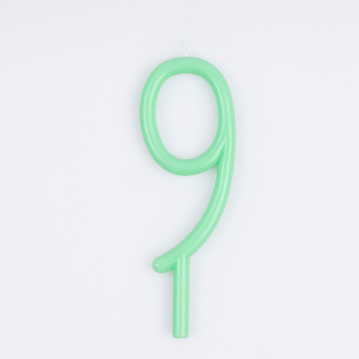 Lumânare verde cu cifra 9 (12 cm) Meri Meri