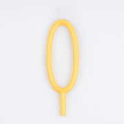 Lumânare galbenă cu cifra 0 Meri Meri 12cm