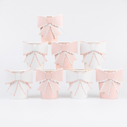 Pahare de hârtie cu fundiță și margine ondulată (8 buc) Meri Meri