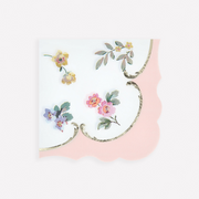 Șervețele mici florale cu detalii aurii Rococo Posy (16 buc) 12.7 cm Meri Meri