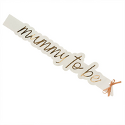 Bandă decorativă „Mummy To Be” alb și auriu