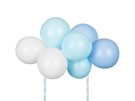 Topper pentru tort baloane Albastru pastel, 29 cm, PartyDeco