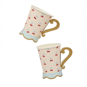 Pahare din hârtie 3D „Rococo Cherries” (8 buc) cu cireșe