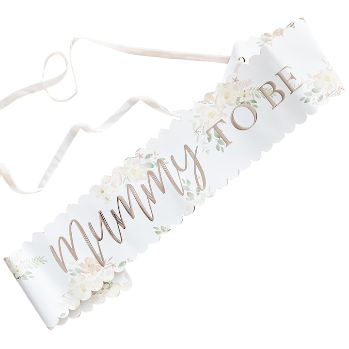 Panglica "Mummy To Be" Floral Aurie-Roz, Baby Shower