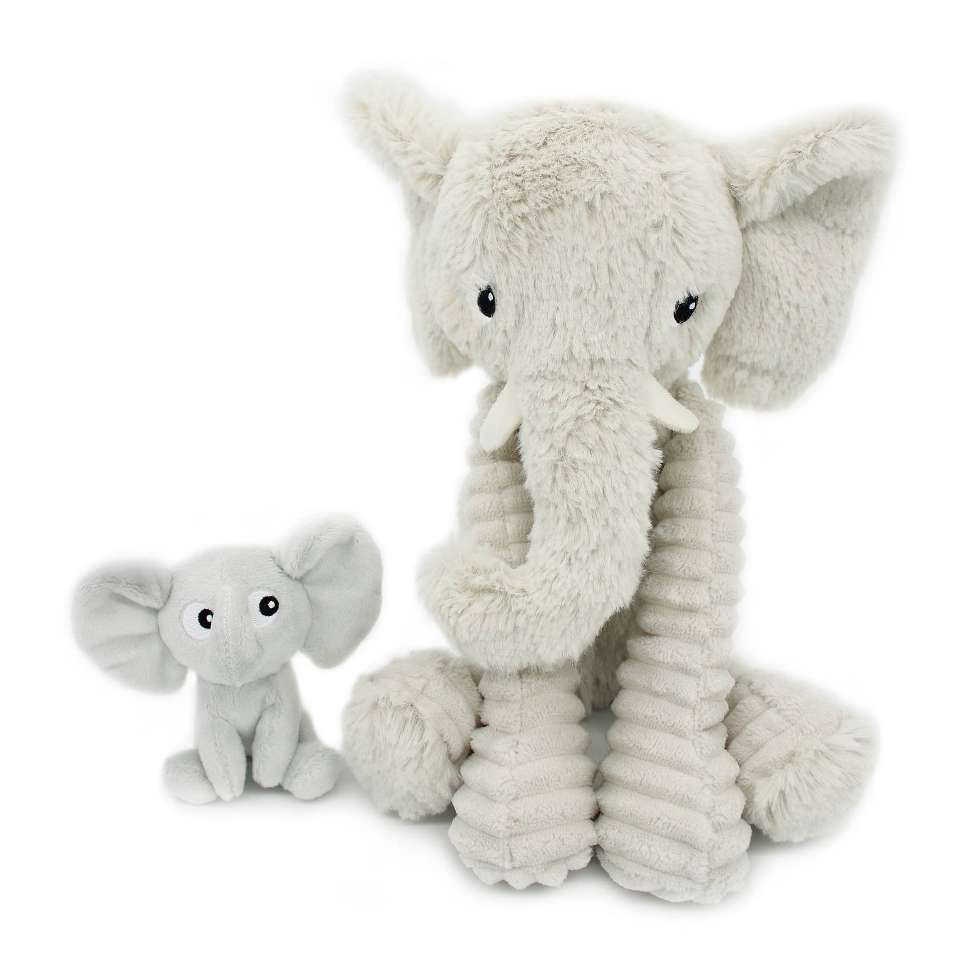 Elefant pluș Mum & Baby gri deschis „Les Ptipotos” 25cm 🐘