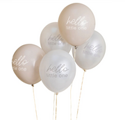 Baloane „Neutral Baby Shower” 30cm (5 buc) nude și crem