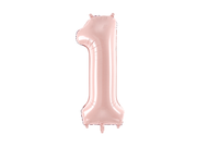 Balon din Folie Cifra 1 Roz Deschis 72 cm