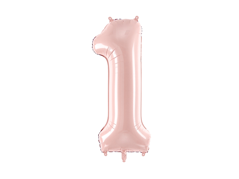 Balon din Folie Cifra 1 Roz Deschis 72 cm