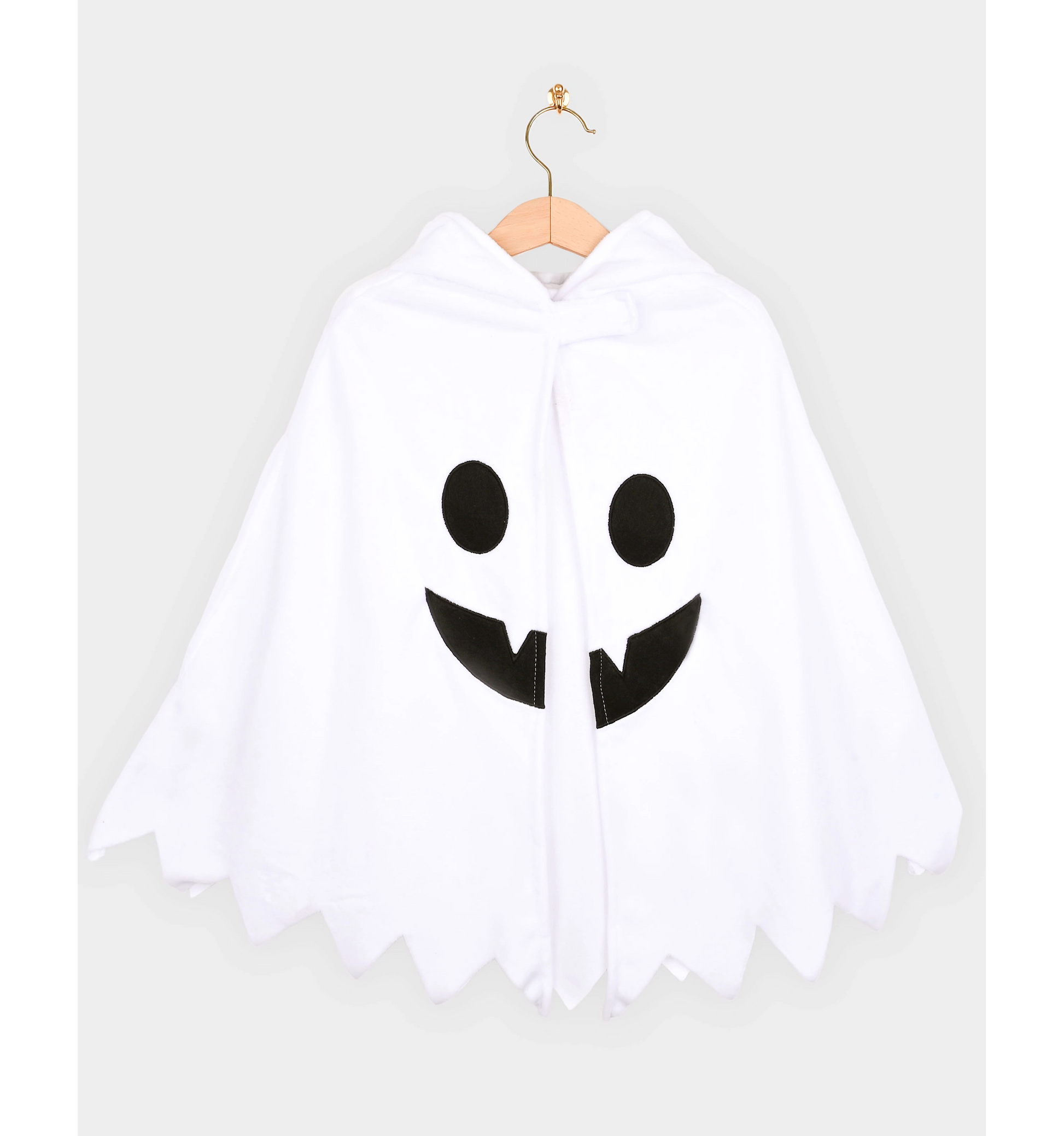 Pelerină albă de fantomă cu glugă pentru copii 1–4 ani, costum de Halloween